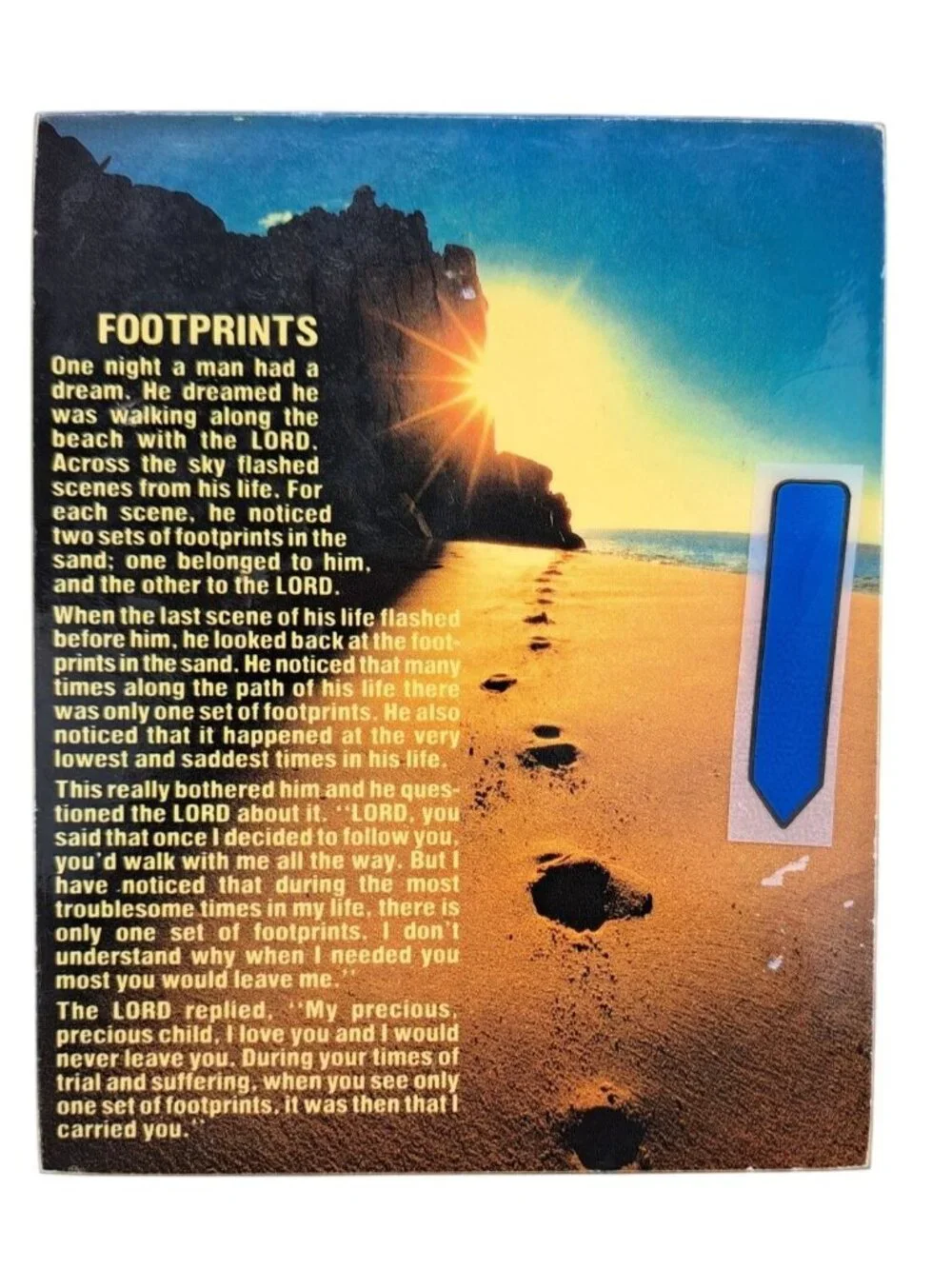 Vintage Footprints Box Cedar Wood Keepsake Inspirational Poem Storage Jewelry